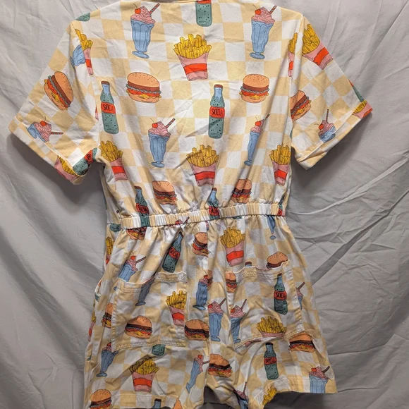 Lucy & Yak Cream Fast Food Print Romper - Picture 3 of 4